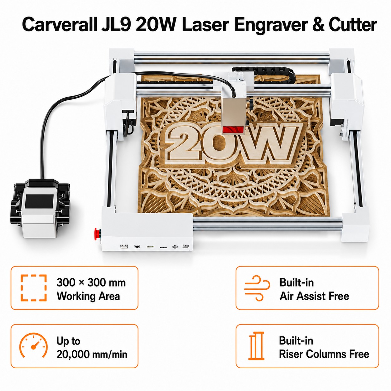 Carverall JL9 20W Laserowy Gra – Industrial Laser Engraver recenzja i cena
